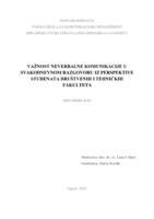prikaz prve stranice dokumenta Važnost neverbalne komunikacije u svakodnevnom razgovoru iz perspektive studenata društvenih i tehničkih fakulteta