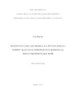 prikaz prve stranice dokumenta Pozitivni utjecaji medija na živote djece i njihov razvoj iz perspektive roditelja djece predškolske dobi