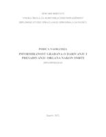 prikaz prve stranice dokumenta Informiranost građana o darivanju i presađivanju organa nakon smrti