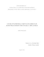prikaz prve stranice dokumenta COVID-19 pandemija i mentalno zdravlje komunikacijskih stručnjaka u Hrvatskoj